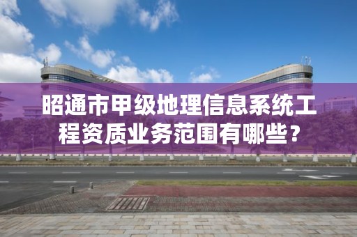 昭通市甲级地理信息系统工程资质业务范围有哪些？