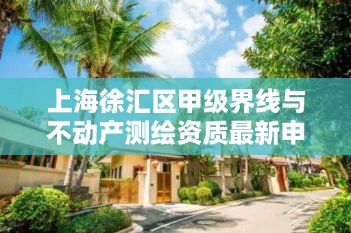 上海徐汇区甲级界线与不动产测绘资质最新申报条件有哪些？