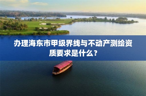 办理海东市甲级界线与不动产测绘资质要求是什么？