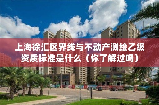 上海徐汇区界线与不动产测绘乙级资质标准是什么（你了解过吗）