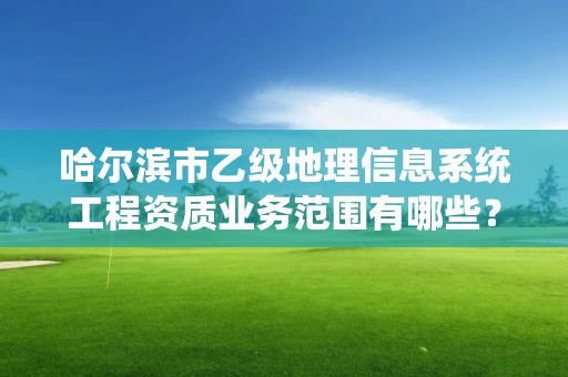 哈尔滨市乙级地理信息系统工程资质业务范围有哪些？