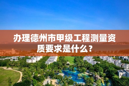 办理德州市甲级工程测量资质要求是什么？