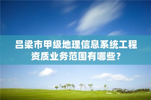 吕梁市甲级地理信息系统工程资质业务范围有哪些？