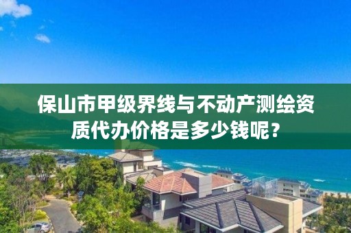 保山市甲级界线与不动产测绘资质代办价格是多少钱呢？