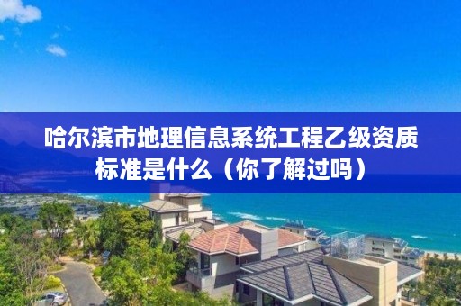 哈尔滨市地理信息系统工程乙级资质标准是什么（你了解过吗）