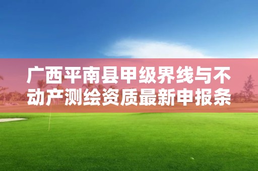 广西平南县甲级界线与不动产测绘资质最新申报条件有哪些？