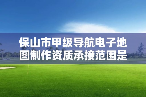 保山市甲级导航电子地图制作资质承接范围是什么？看完你就知道了