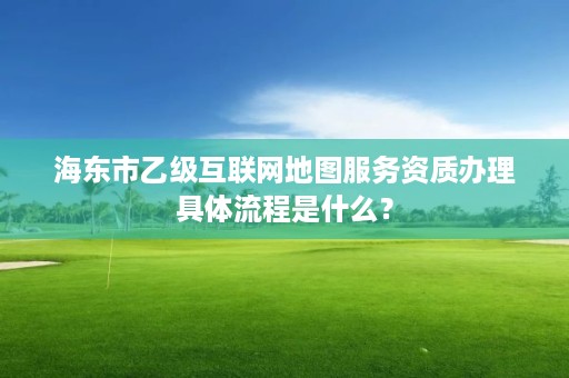 海东市乙级互联网地图服务资质办理具体流程是什么？