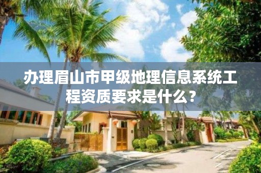 办理眉山市甲级地理信息系统工程资质要求是什么？