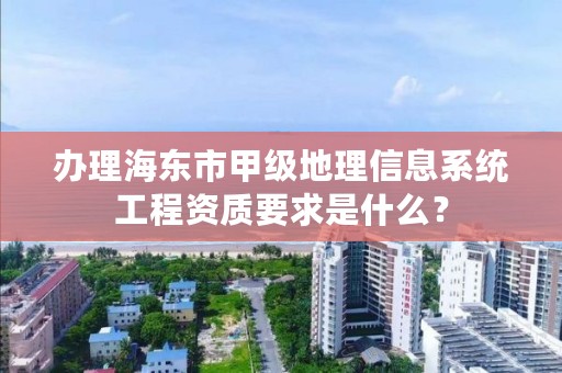 办理海东市甲级地理信息系统工程资质要求是什么？