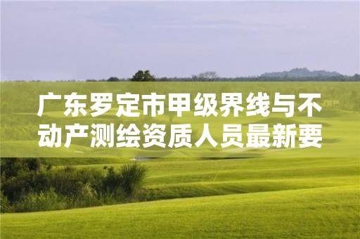 广东罗定市甲级界线与不动产测绘资质人员最新要求是多少？