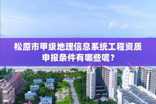 松原市甲级地理信息系统工程资质申报条件有哪些呢？