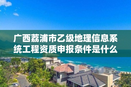 广西荔浦市乙级地理信息系统工程资质申报条件是什么？