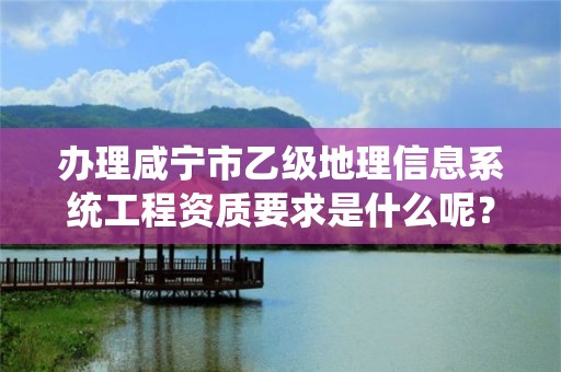 办理咸宁市乙级地理信息系统工程资质要求是什么呢？