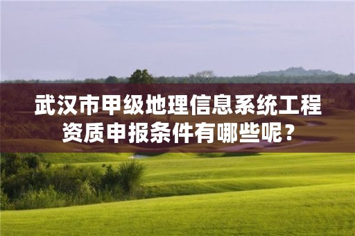 武汉市甲级地理信息系统工程资质申报条件有哪些呢？