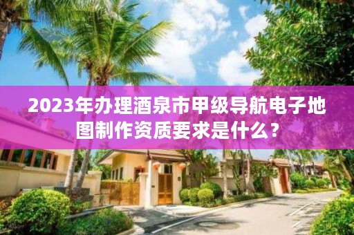 2023年办理酒泉市甲级导航电子地图制作资质要求是什么？