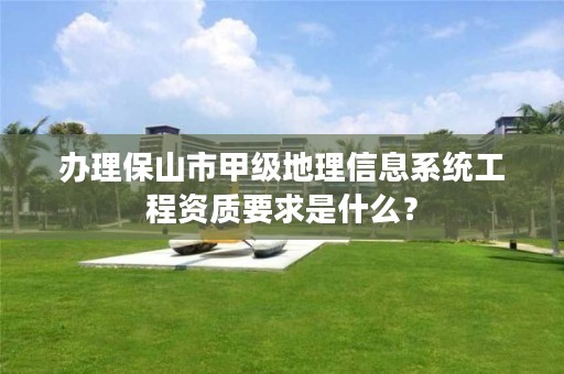 办理保山市甲级地理信息系统工程资质要求是什么？