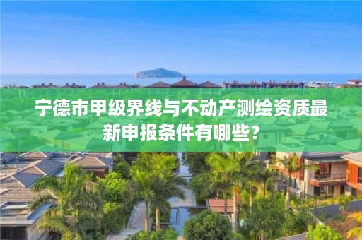 宁德市甲级界线与不动产测绘资质最新申报条件有哪些？