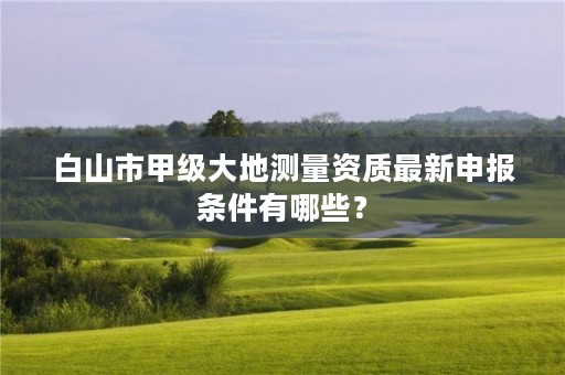 白山市甲级大地测量资质最新申报条件有哪些？