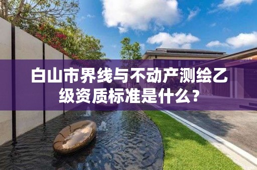 白山市界线与不动产测绘乙级资质标准是什么？