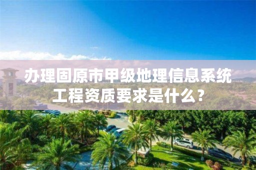 办理固原市甲级地理信息系统工程资质要求是什么？