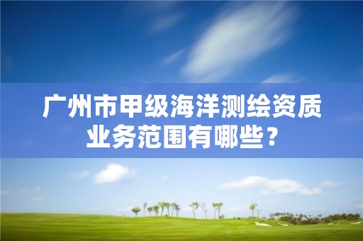 广州市甲级海洋测绘资质业务范围有哪些？