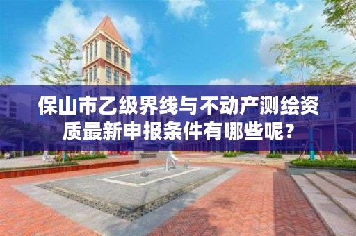 保山市乙级界线与不动产测绘资质最新申报条件有哪些呢？