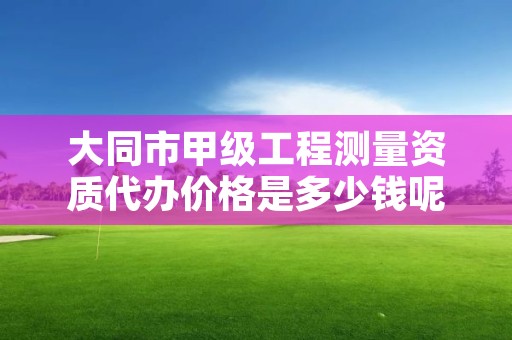 大同市甲级工程测量资质代办价格是多少钱呢？