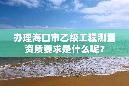 办理海口市乙级工程测量资质要求是什么呢？