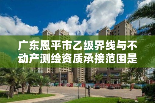 广东恩平市乙级界线与不动产测绘资质承接范围是有哪些呢？