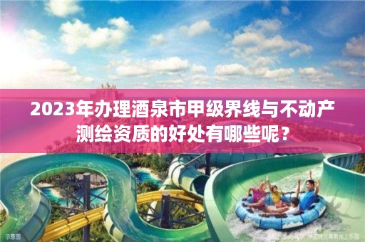 2023年办理酒泉市甲级界线与不动产测绘资质的好处有哪些呢？