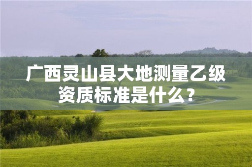 广西灵山县大地测量乙级资质标准是什么？