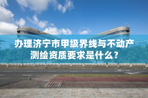 办理济宁市甲级界线与不动产测绘资质要求是什么？