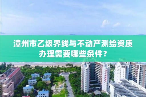 漳州市乙级界线与不动产测绘资质办理需要哪些条件？