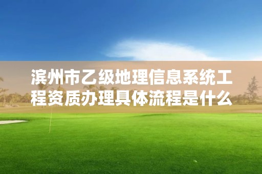 滨州市乙级地理信息系统工程资质办理具体流程是什么？