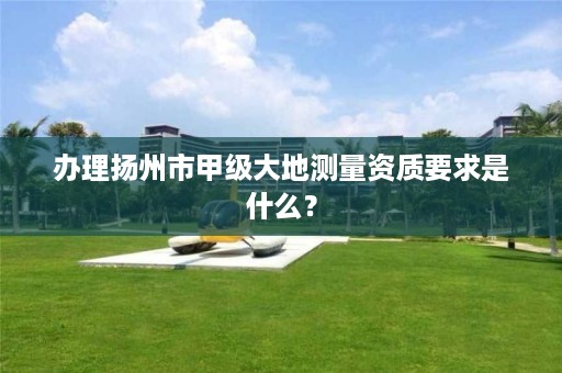 办理扬州市甲级大地测量资质要求是什么？