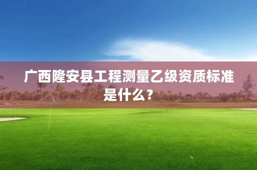 广西隆安县工程测量乙级资质标准是什么？