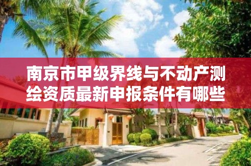 南京市甲级界线与不动产测绘资质最新申报条件有哪些？