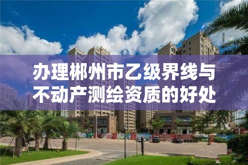 办理郴州市乙级界线与不动产测绘资质的好处有哪些呢？