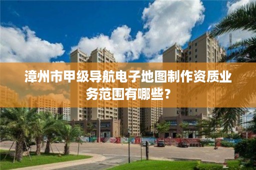 漳州市甲级导航电子地图制作资质业务范围有哪些？