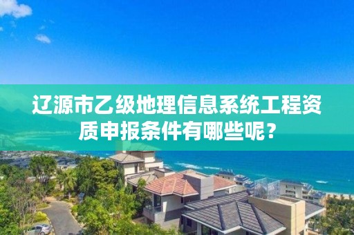 辽源市乙级地理信息系统工程资质申报条件有哪些呢？