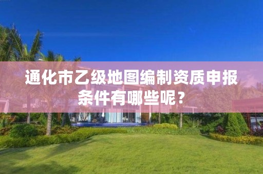 通化市乙级地图编制资质申报条件有哪些呢？