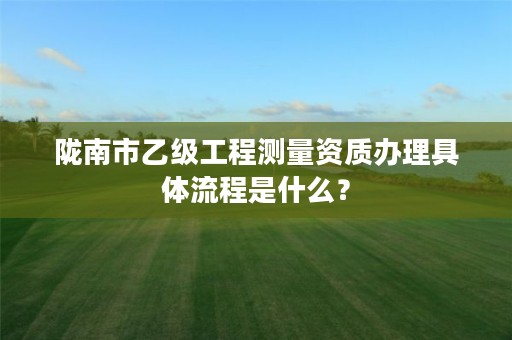 陇南市乙级工程测量资质办理具体流程是什么？