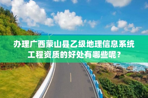 办理广西蒙山县乙级地理信息系统工程资质的好处有哪些呢？