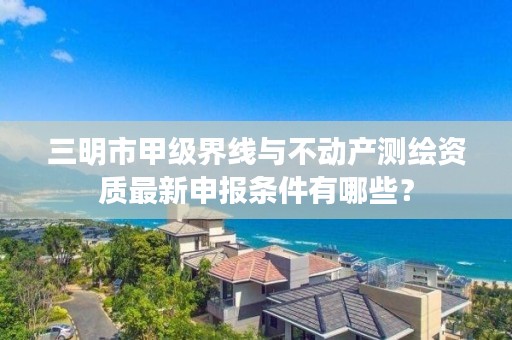 三明市甲级界线与不动产测绘资质最新申报条件有哪些？