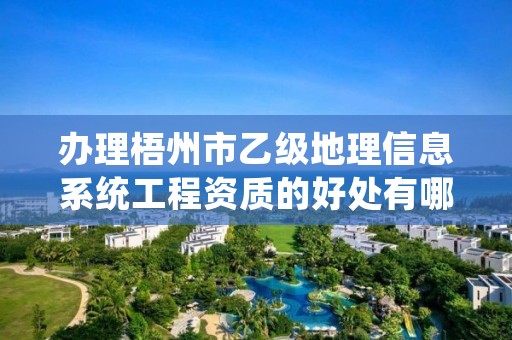 办理梧州市乙级地理信息系统工程资质的好处有哪些呢？