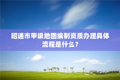 昭通市甲级地图编制资质办理具体流程是什么？