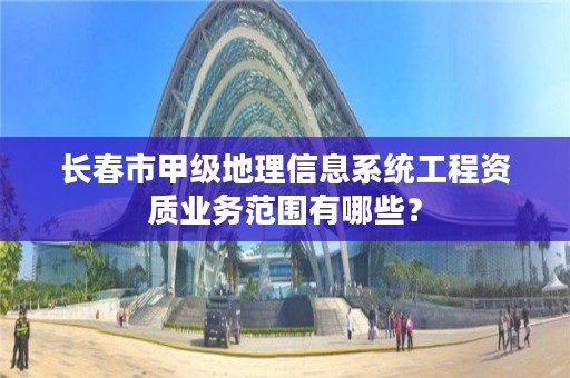 长春市甲级地理信息系统工程资质业务范围有哪些？