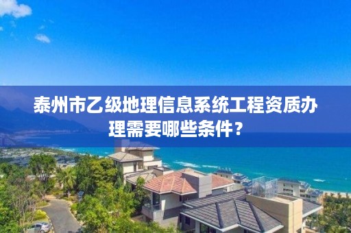 泰州市乙级地理信息系统工程资质办理需要哪些条件？