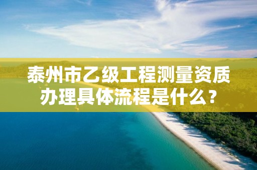 泰州市乙级工程测量资质办理具体流程是什么？